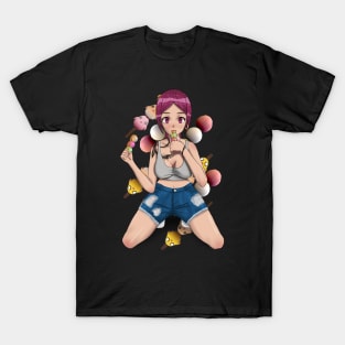 Anime Girl and Mochi | Anime Girl and Foods Collection Item -6 T-Shirt